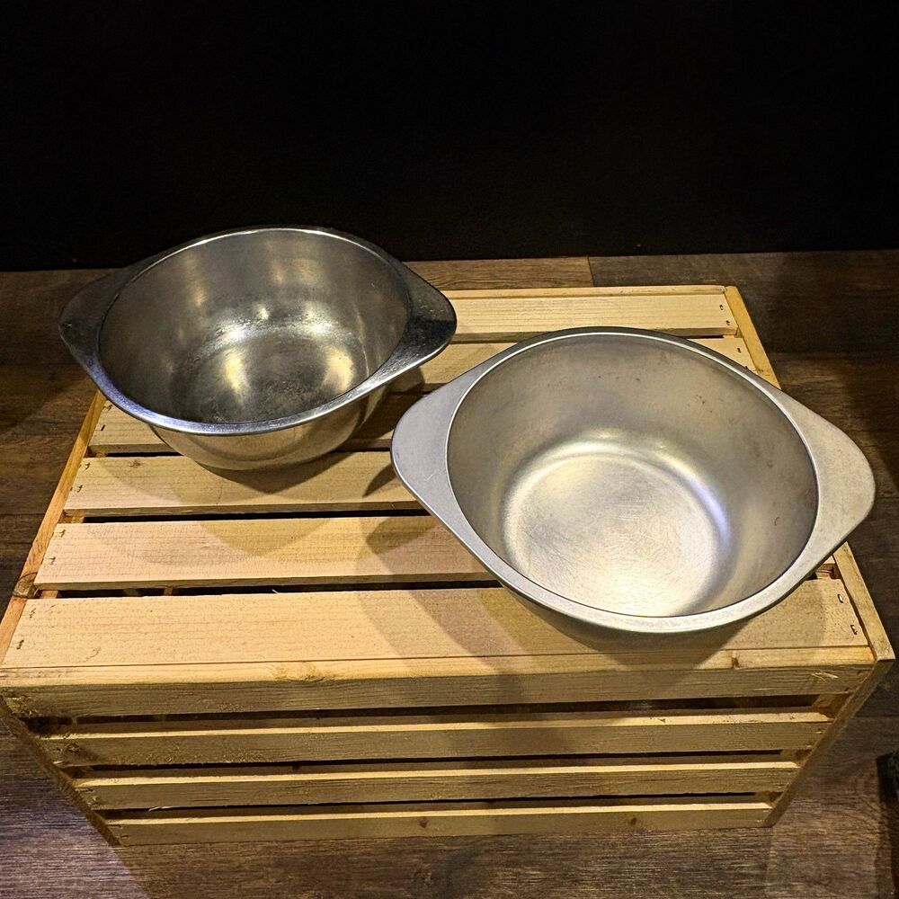 Revere Ware Stainless Steel Double Boiler Inserts Set of 2 Vintage Cookware